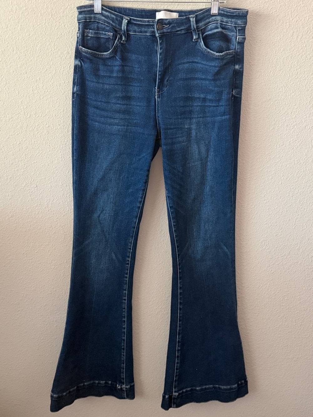 Vervet Dark Blue Wide Leg Flare Denim Jeans